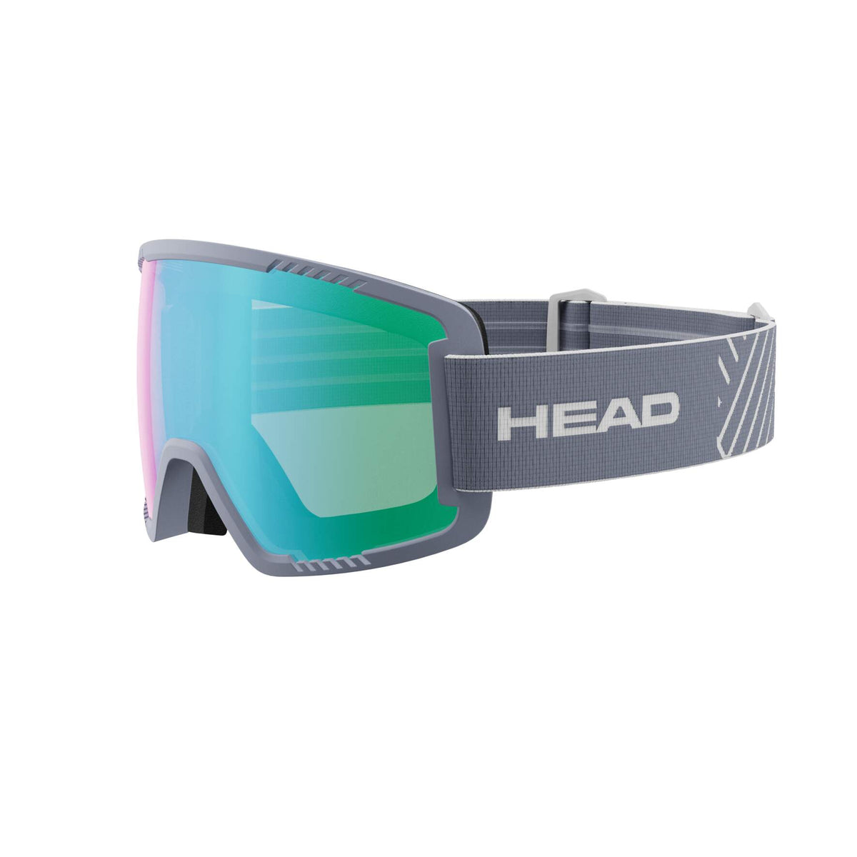 HEAD CONTEX Ski Goggles, Green Lens, Ash Frame, Size M - front view