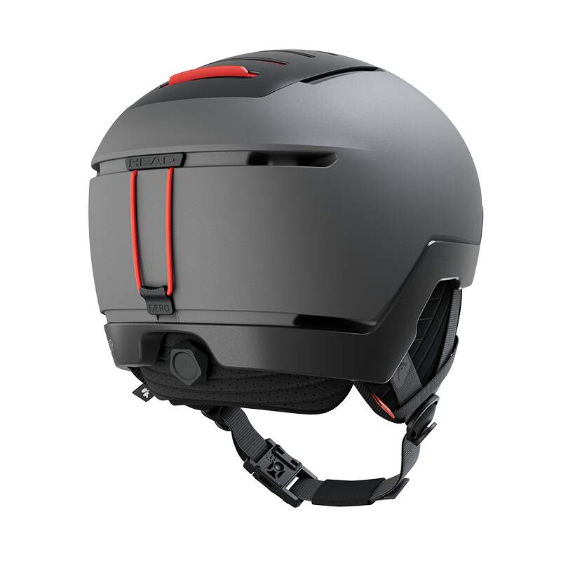 HEAD FAERO EXP MIPS Ski Helmet, Team Gray/Red in Team - back view