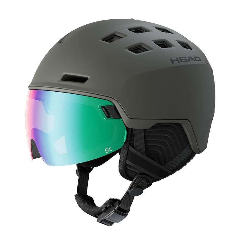 HEAD RADAR 5K Visor Ski Helmet, Moss, M/L in Moss - side angle view
