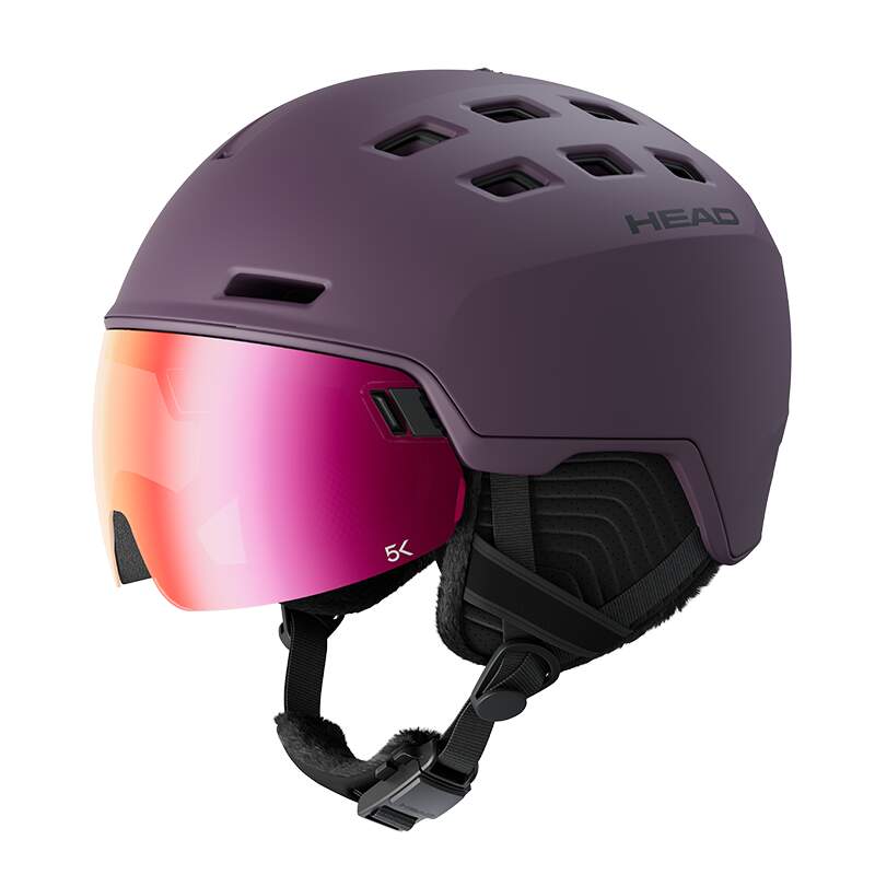 HEAD RACHEL 5K Visor Ski Helmet, Plum, Size M/L in Purple - front angle view