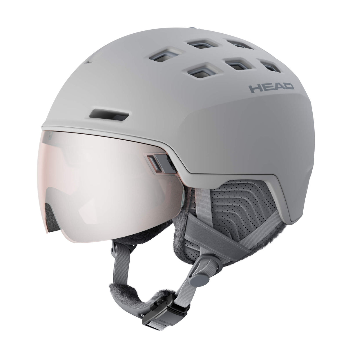 HEAD RACHEL Visor Ski Helmet, Grey, M/L in Gray - front side view