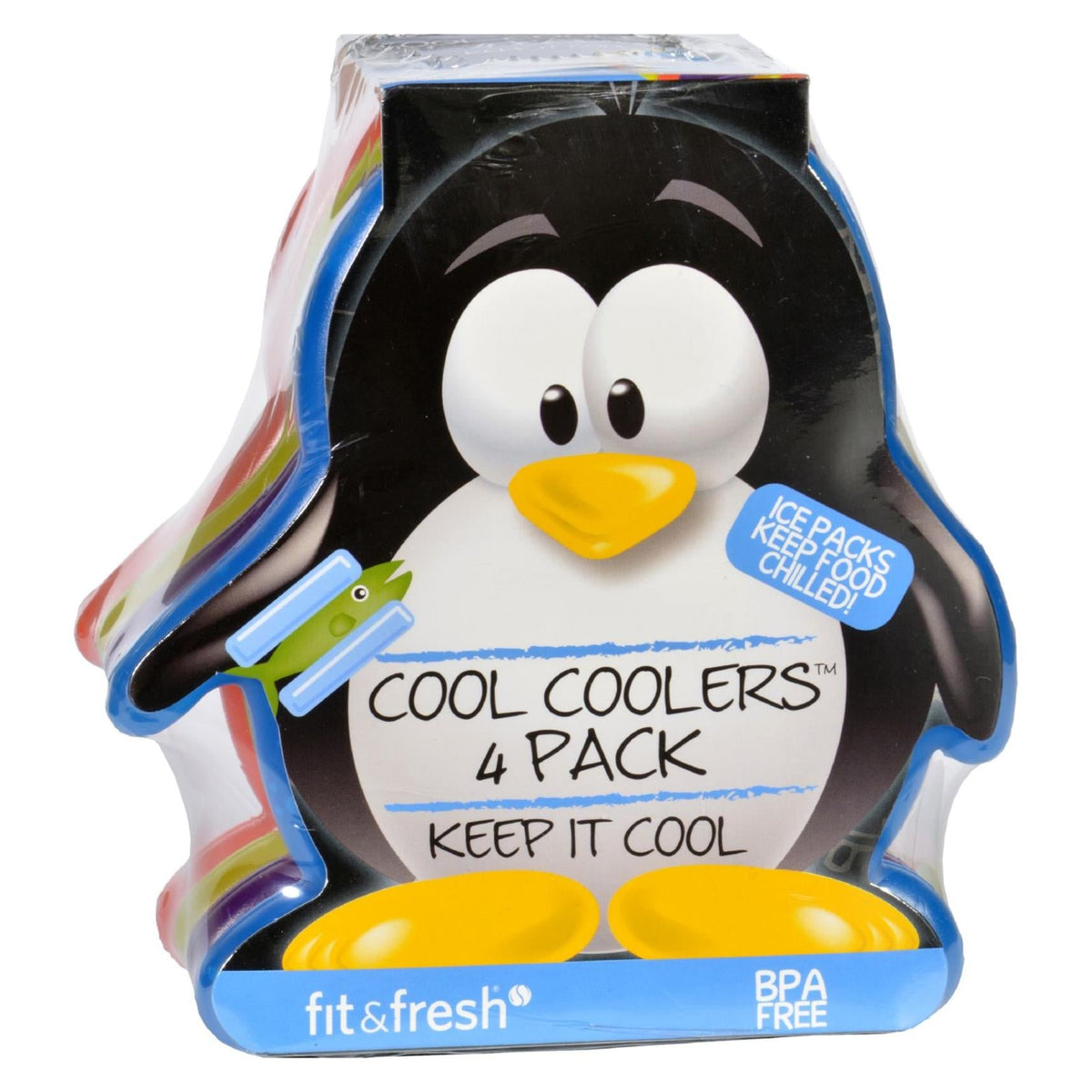 Fit & Fresh Cool Coolers Penguin Ice Packs, Multicolored (Case of 4)