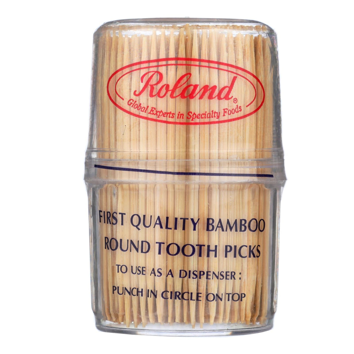 Roland Round Bamboo Toothpicks, 300 ct (Case of 12)