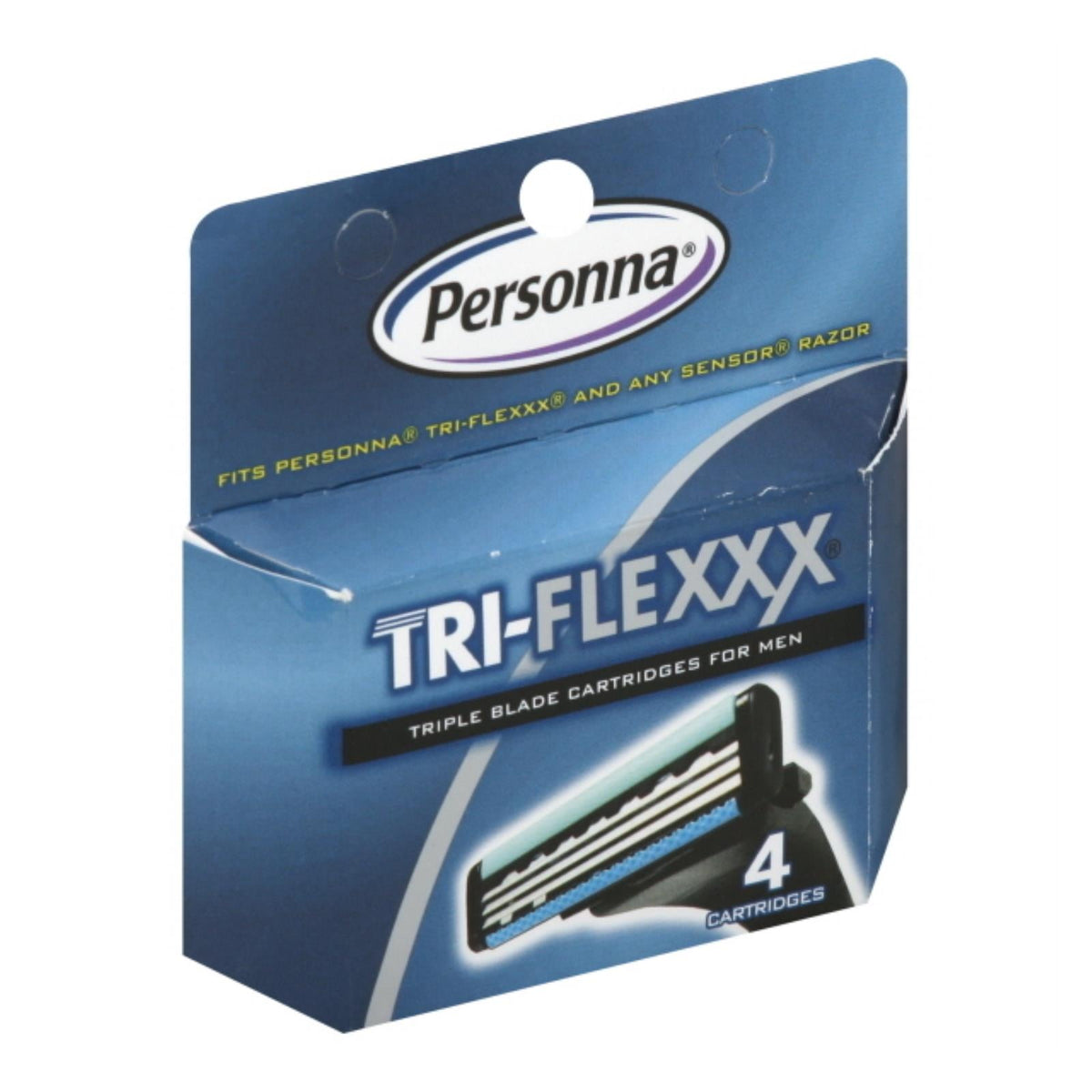 Personna Tri-Flexxx Razor System for Men (Pack of 4 Cartridge Refills)