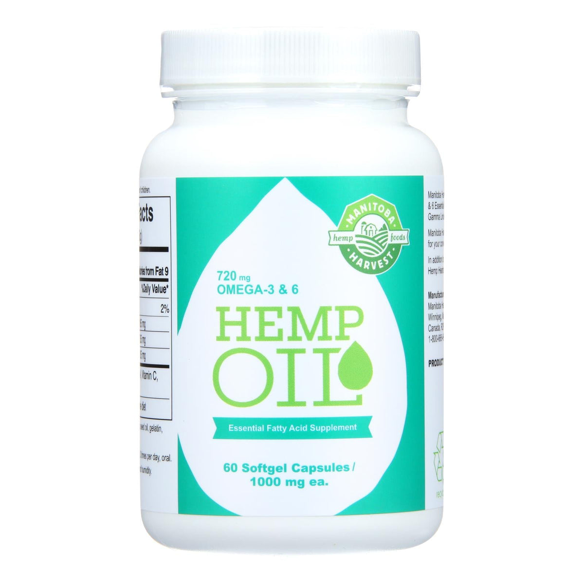 Manitoba Harvest Hemp Oil, 60 Softgels