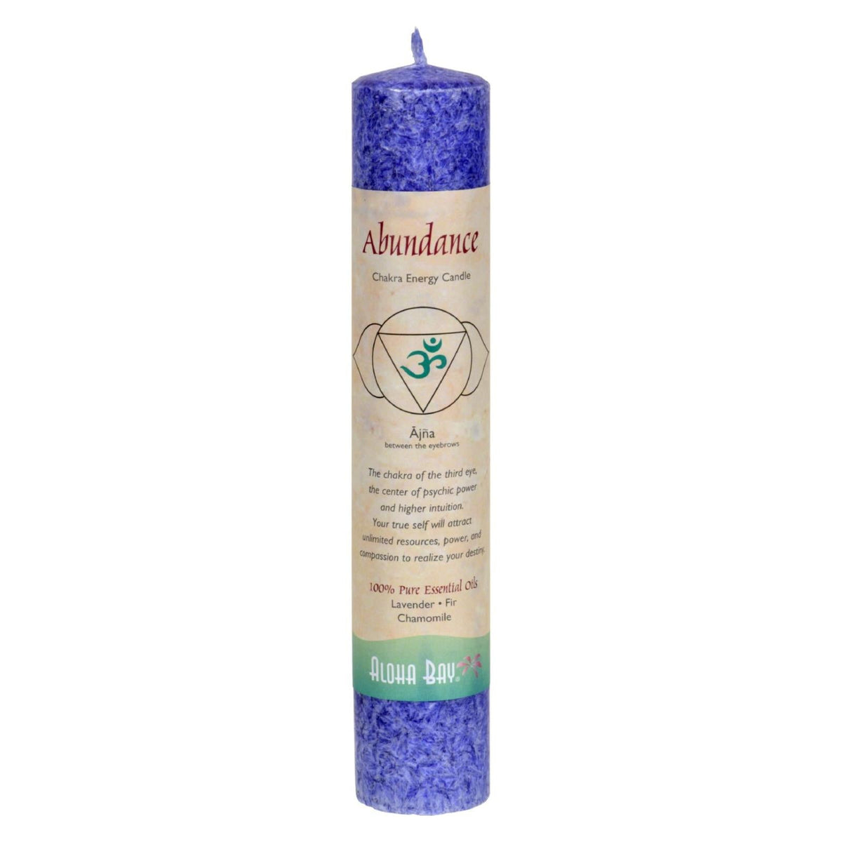Aloha Bay Chakra Pillar Candle  Abundance Indigo