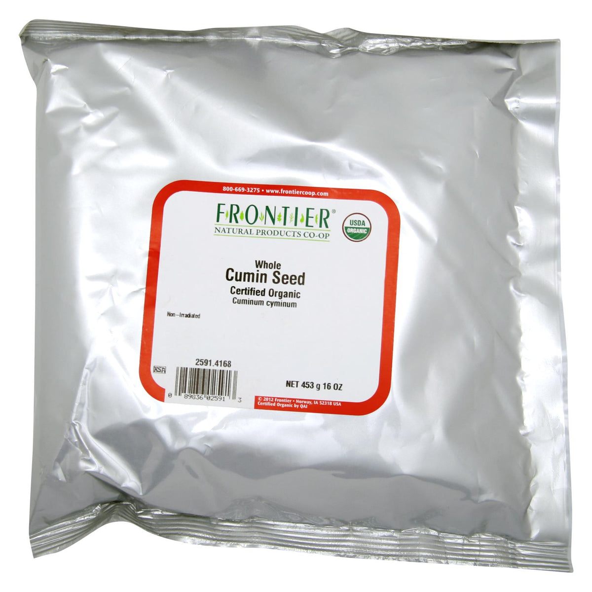 Frontier Co-op Organic Whole Cumin Seed, 1 lb