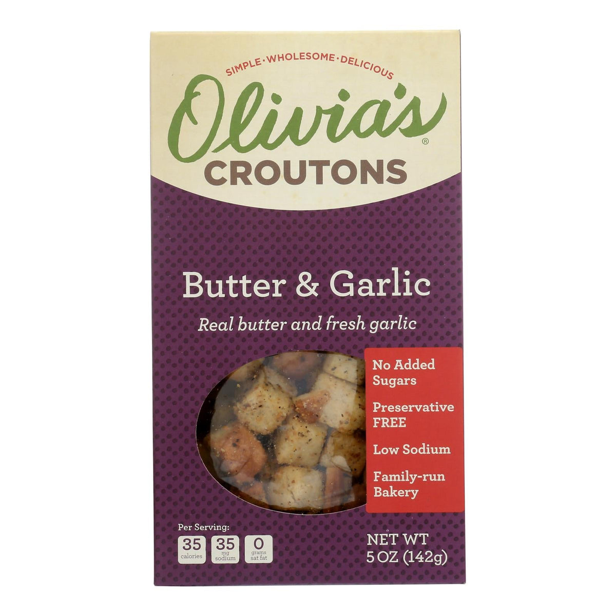 Olivia's Butter & Garlic Croutons (Pack of 6 - 5 Oz.)