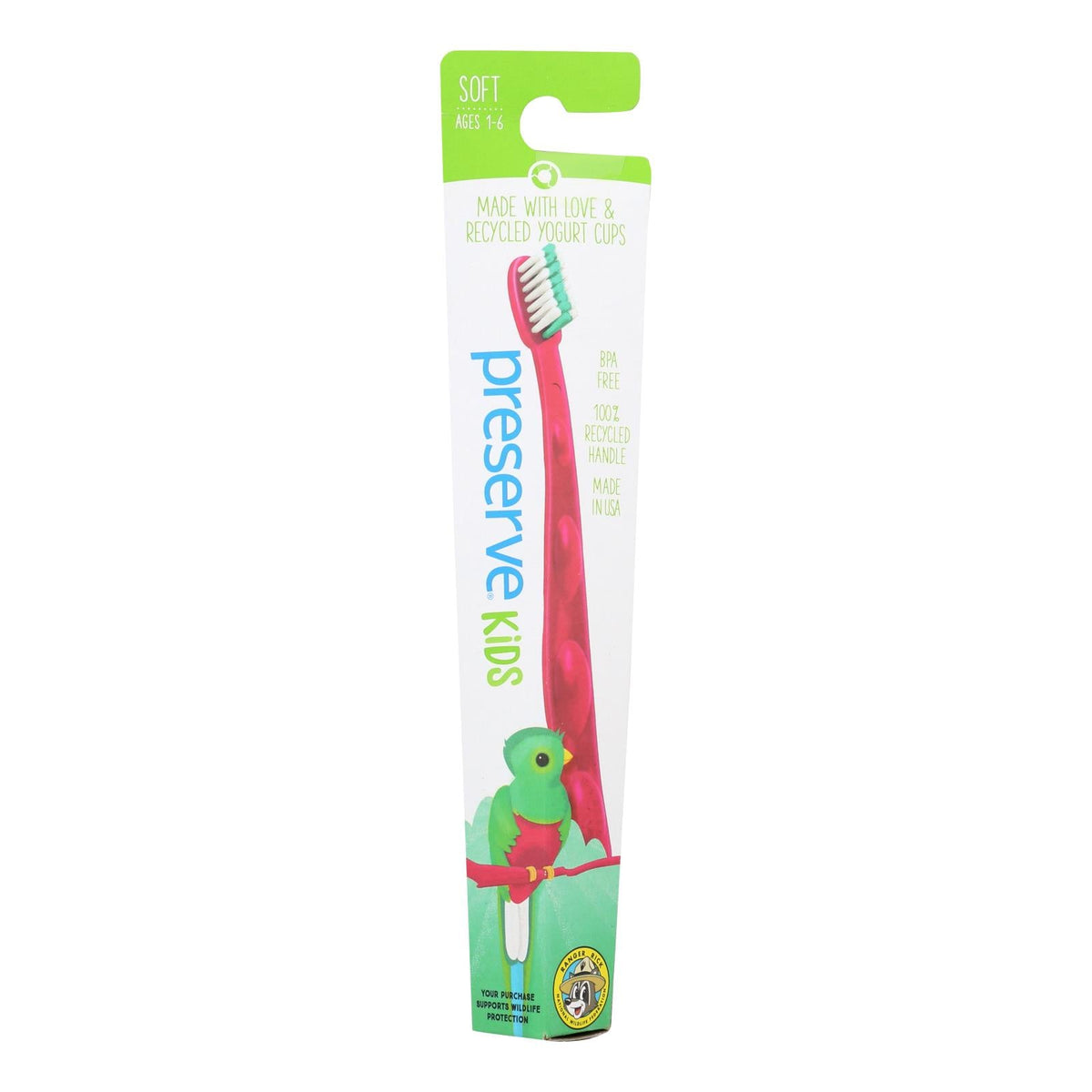 Preserve Kids' Toothbrush, Assorted Colors (Case of 6)