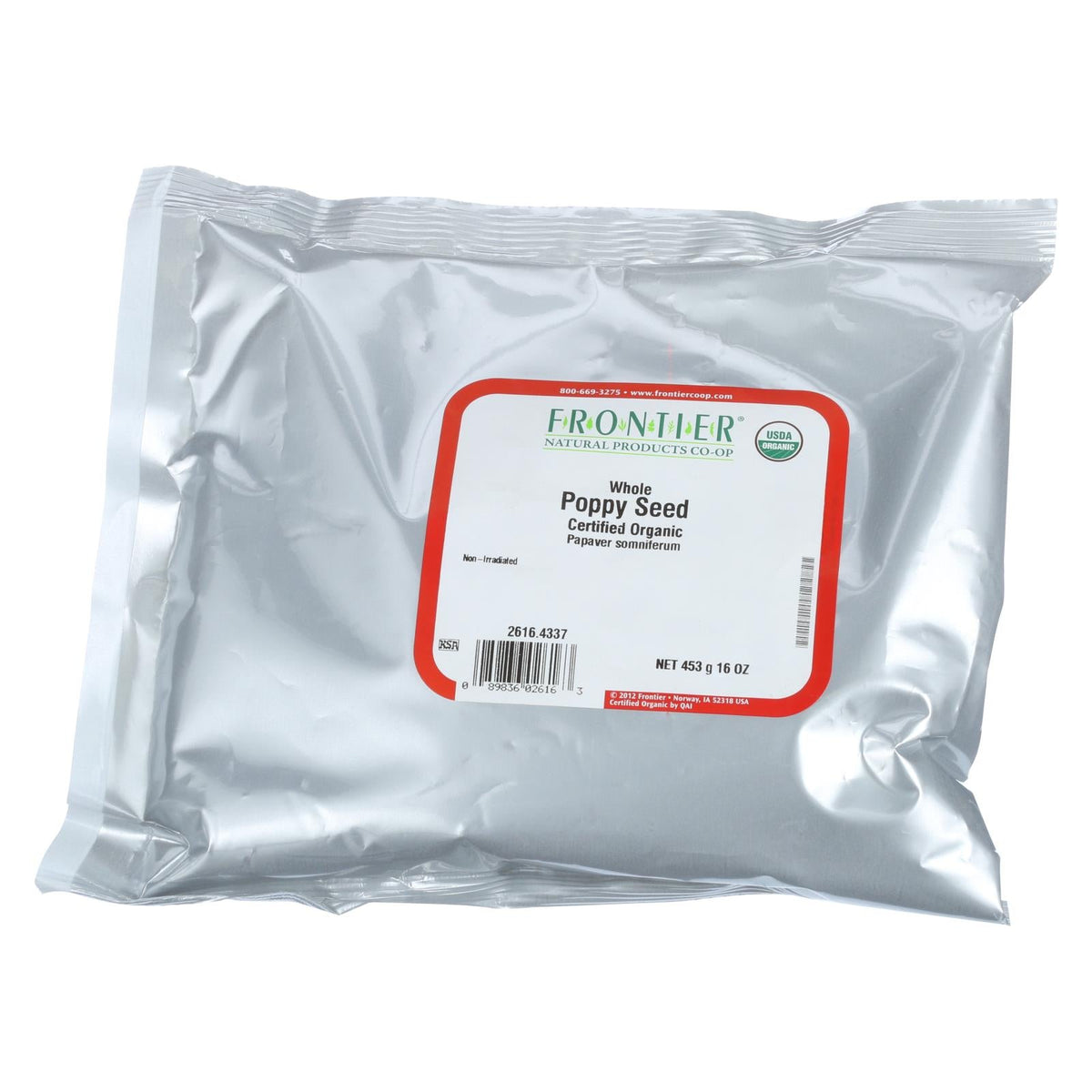 Frontier Co-op Organic Whole Poppy Seeds, 1 lb