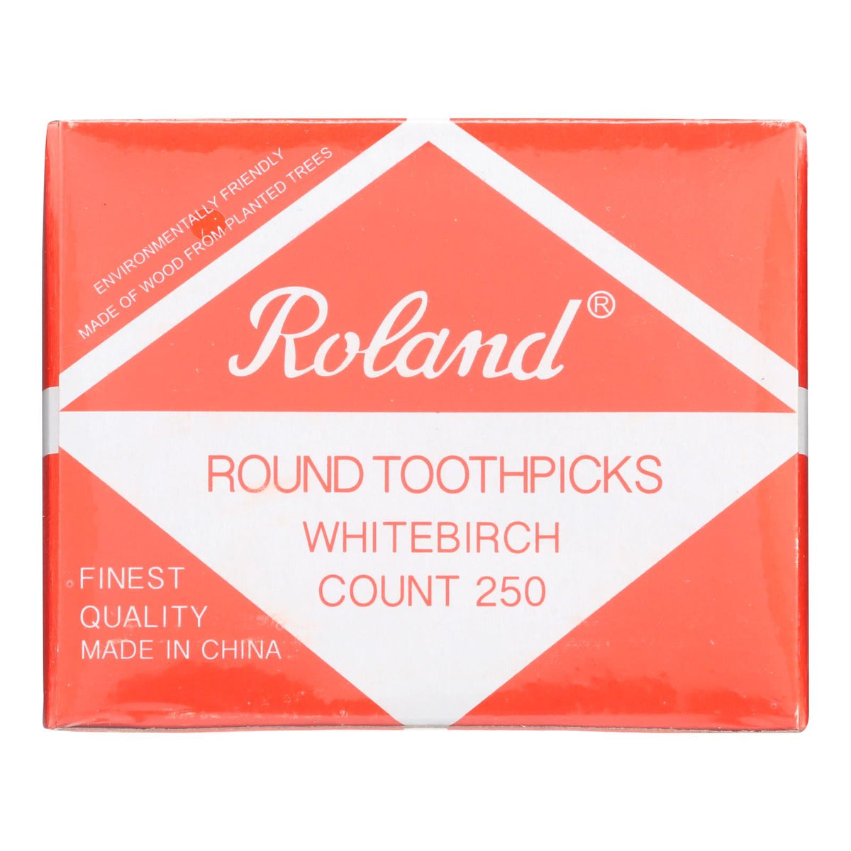 Roland Round Birchwood Toothpicks, 250 ct (Case of 48)