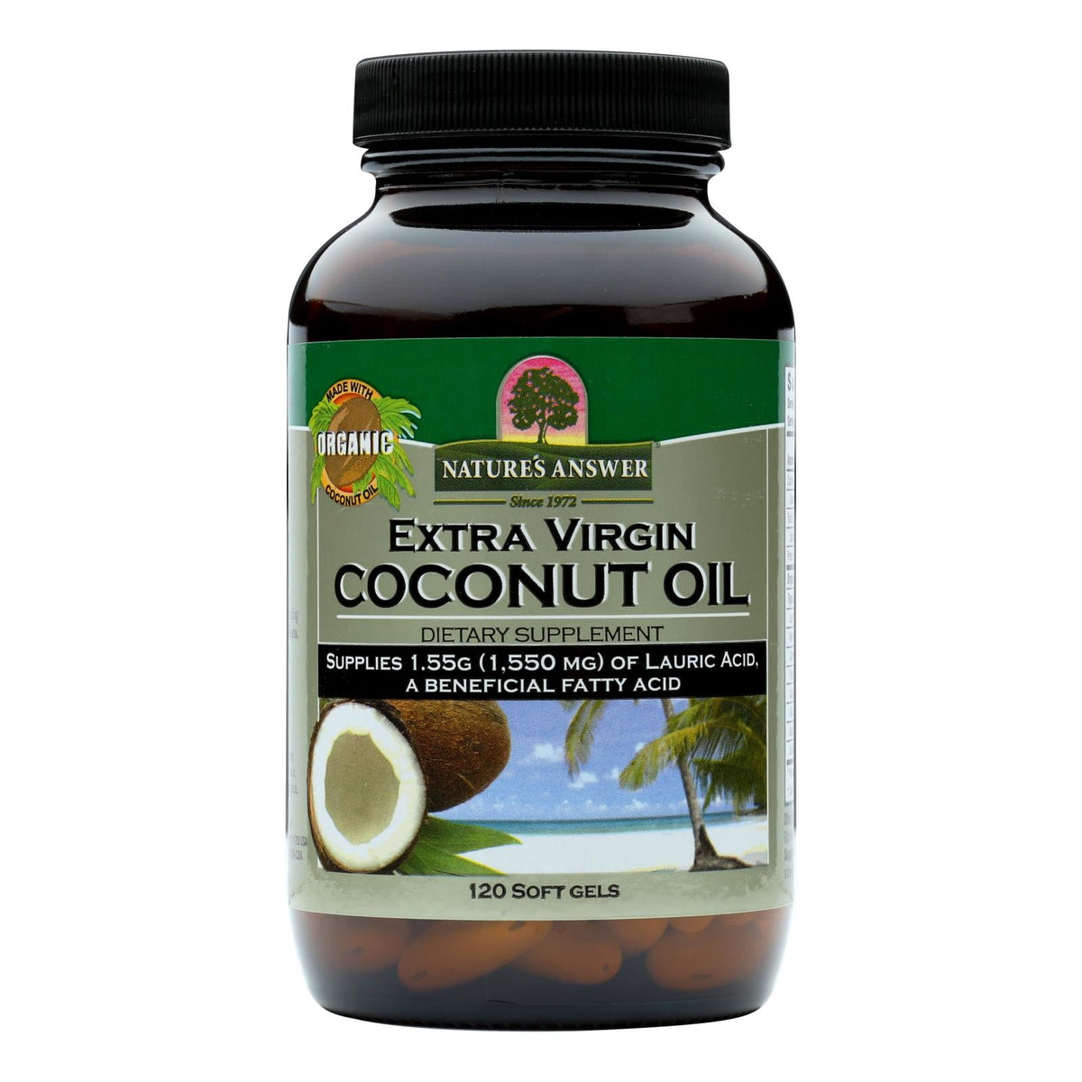 Nature's Answer Extra Virgin Coconut Oil (Pack of 120 Softgels)
