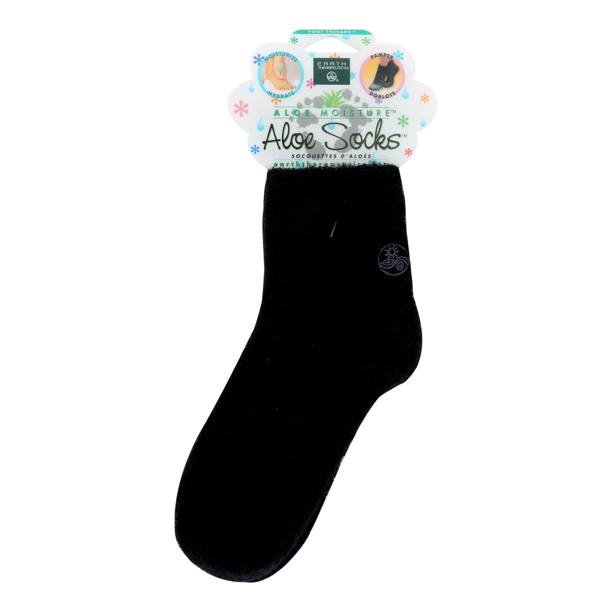 Earth Therapeutics Moisturizing Aloe Socks  - Black