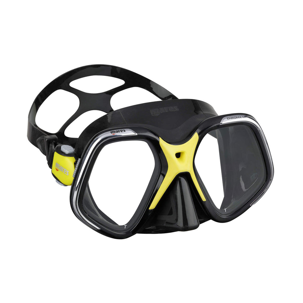 Mares Chroma Up Diving Mask in Black/Yellow - front view