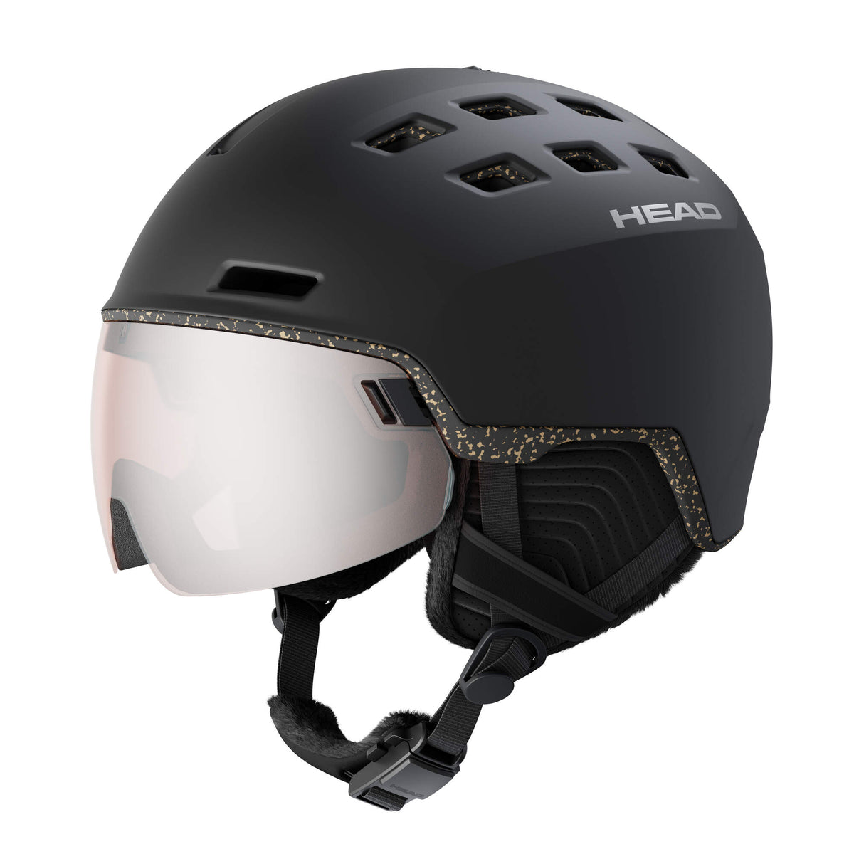 HEAD RADAR RETHINK Visor Ski Helmet, Black, Size XS/S in Black - front side view