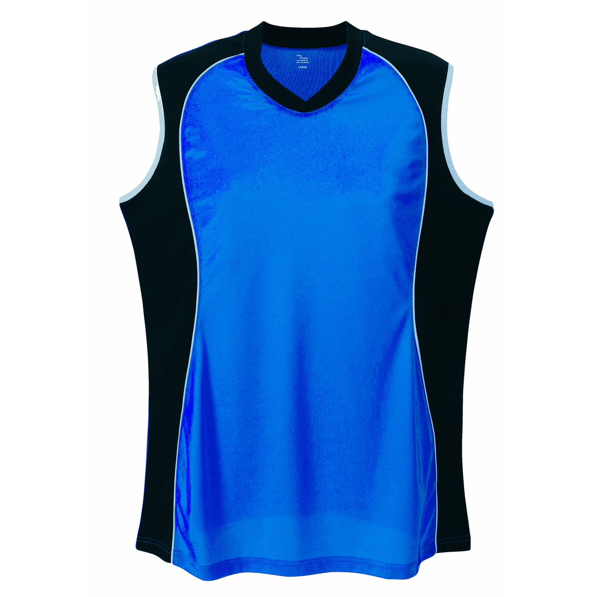 Martin Sports Women's Sleeveless V Neck Softball Jersey, Moisture Management in Royal Youth L - Front View