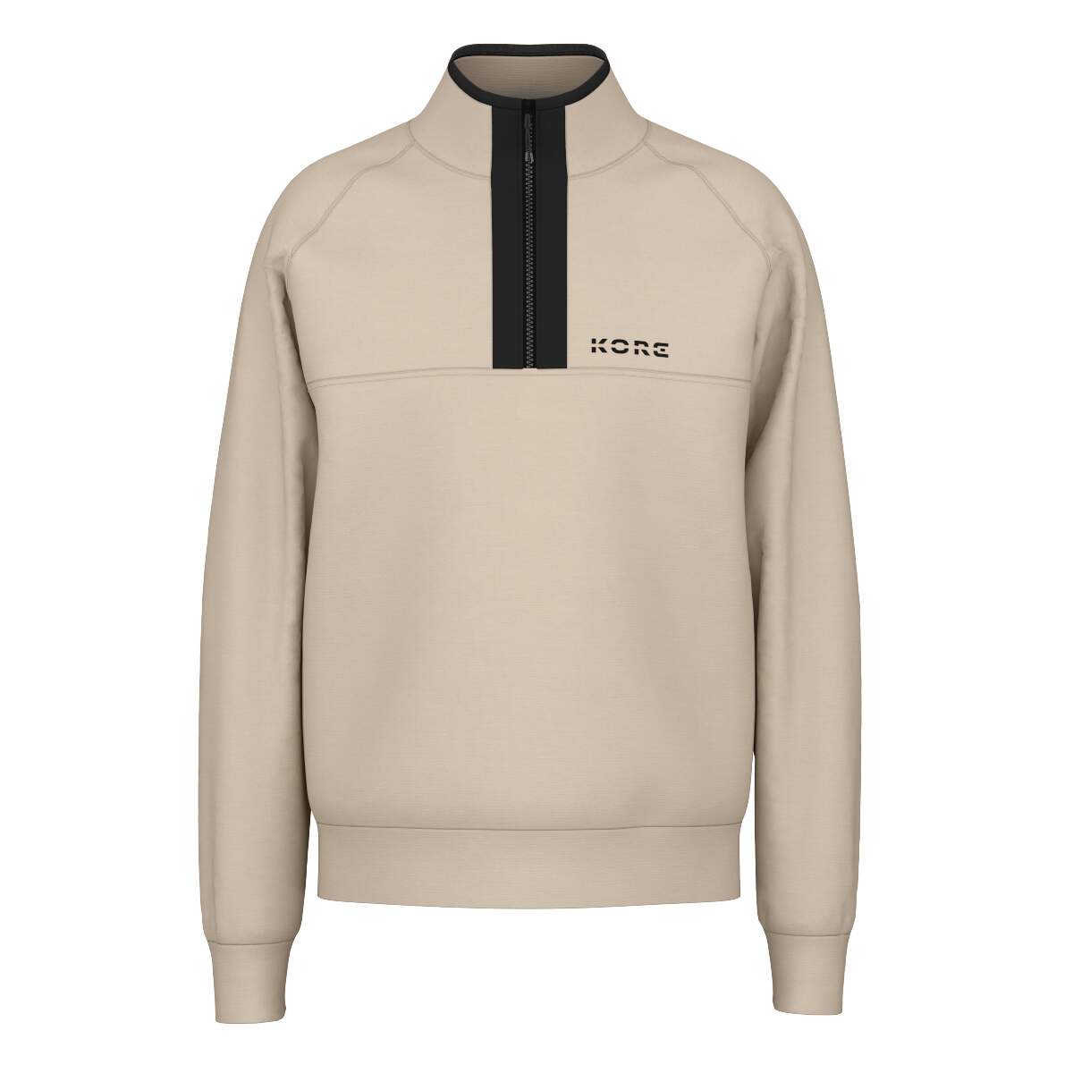 HEAD KORE Tech Sweater Mens Half-Zip Midlayer in Cream - front view