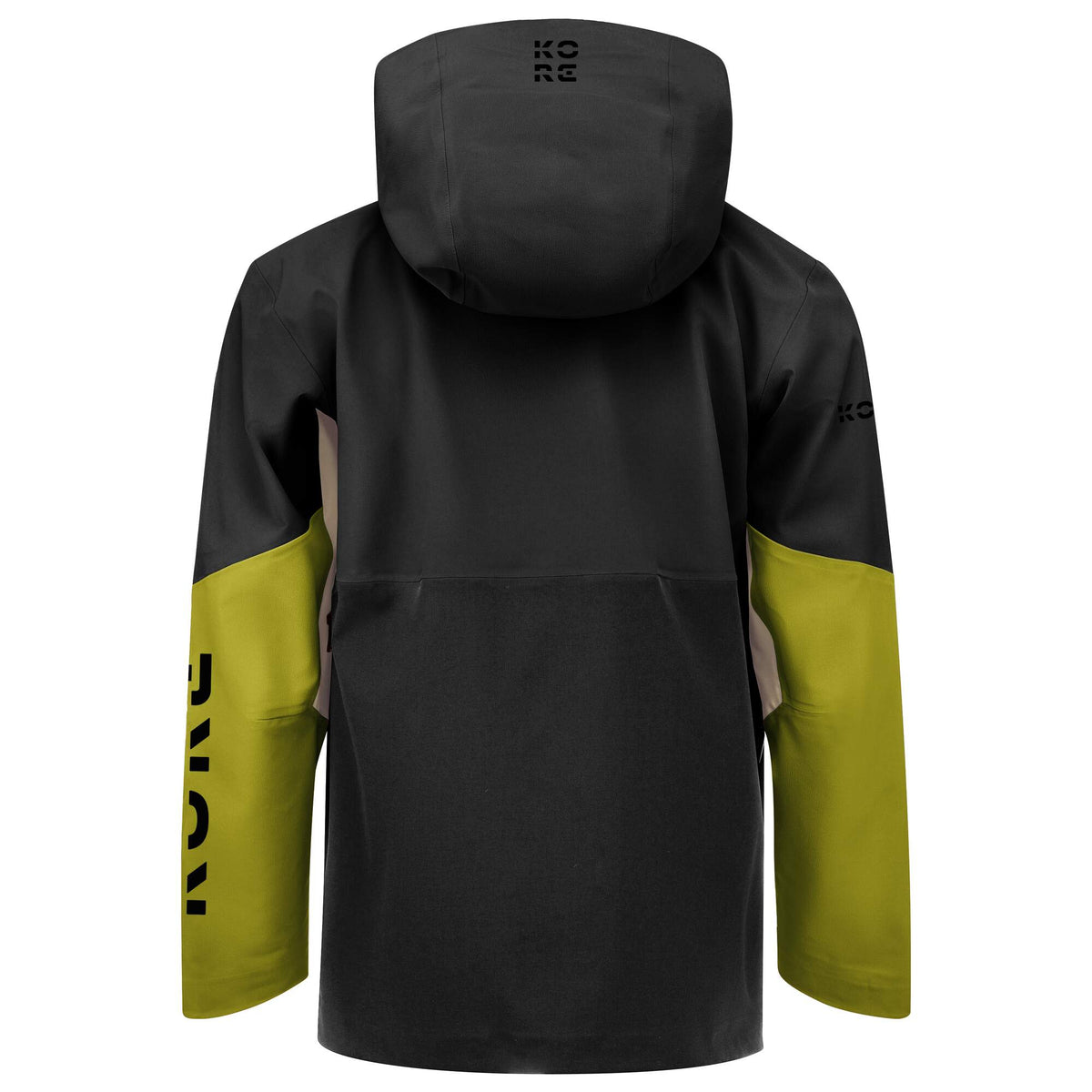 HEAD KORE Freeride Ski Jacket Mens in Black/Marsh Green - back view