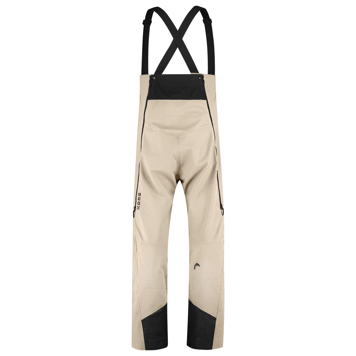 HEAD KORE Bib Pants Mens Ski Bibs in Cream - front view