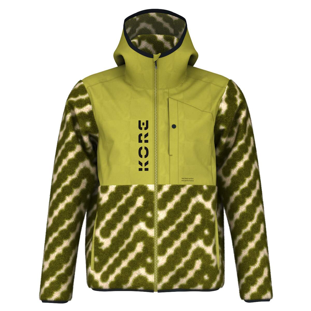 HEAD KORE Mens Fleece Hoodie in Marsh Green - front view