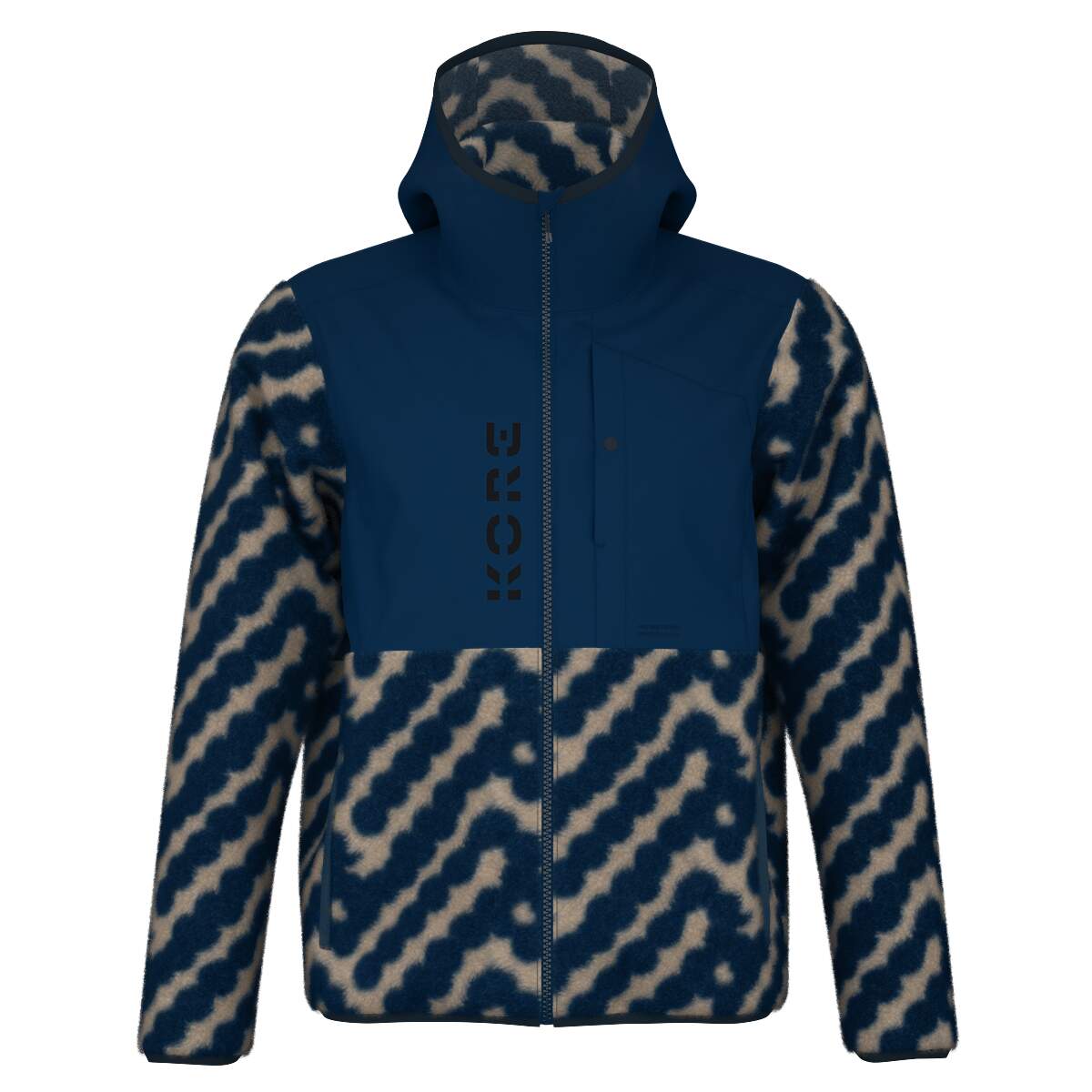 HEAD KORE Mens Fleece Hoodie in Velvet Blue - front view