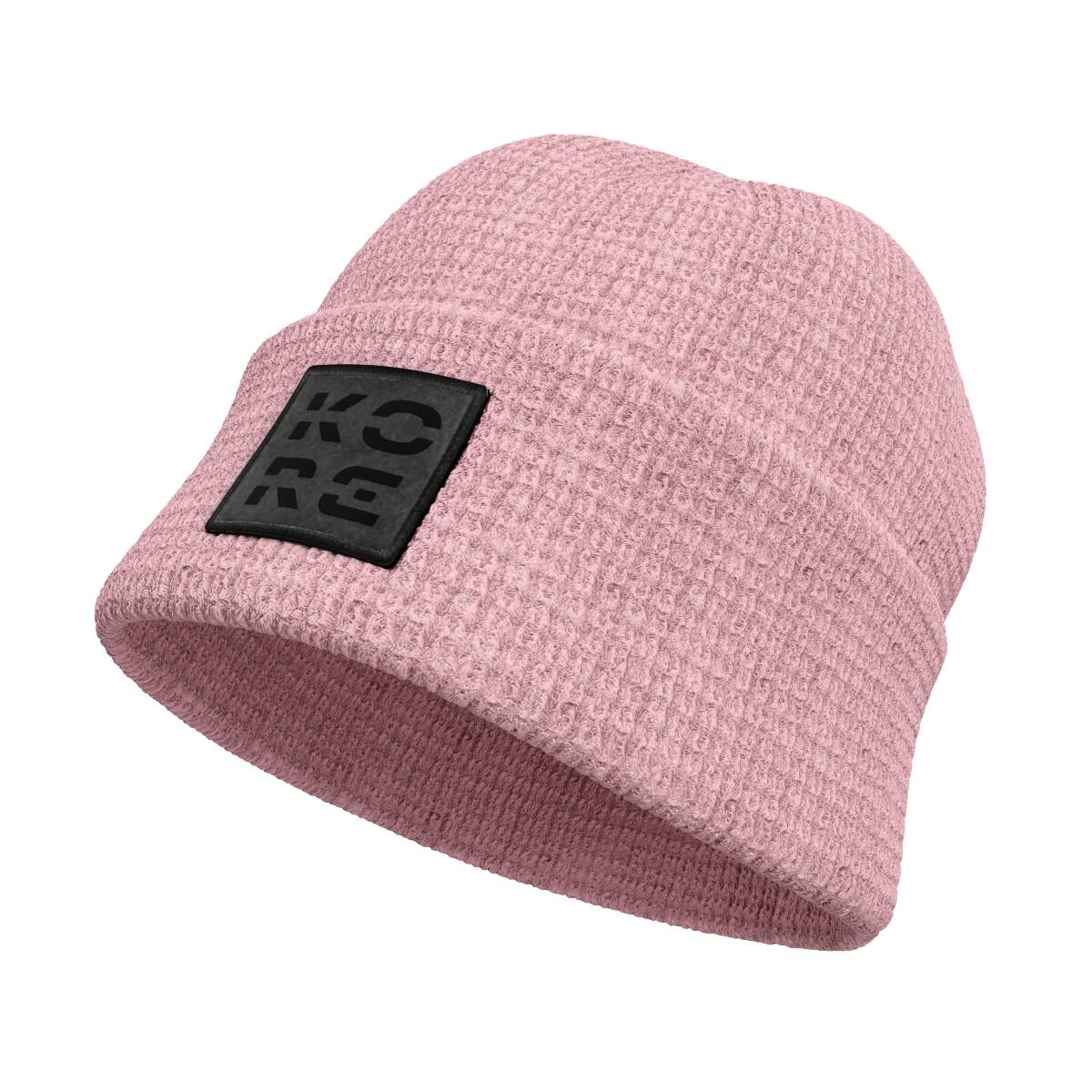 HEAD KORE Waffle Knit Beanie in Rose - front view