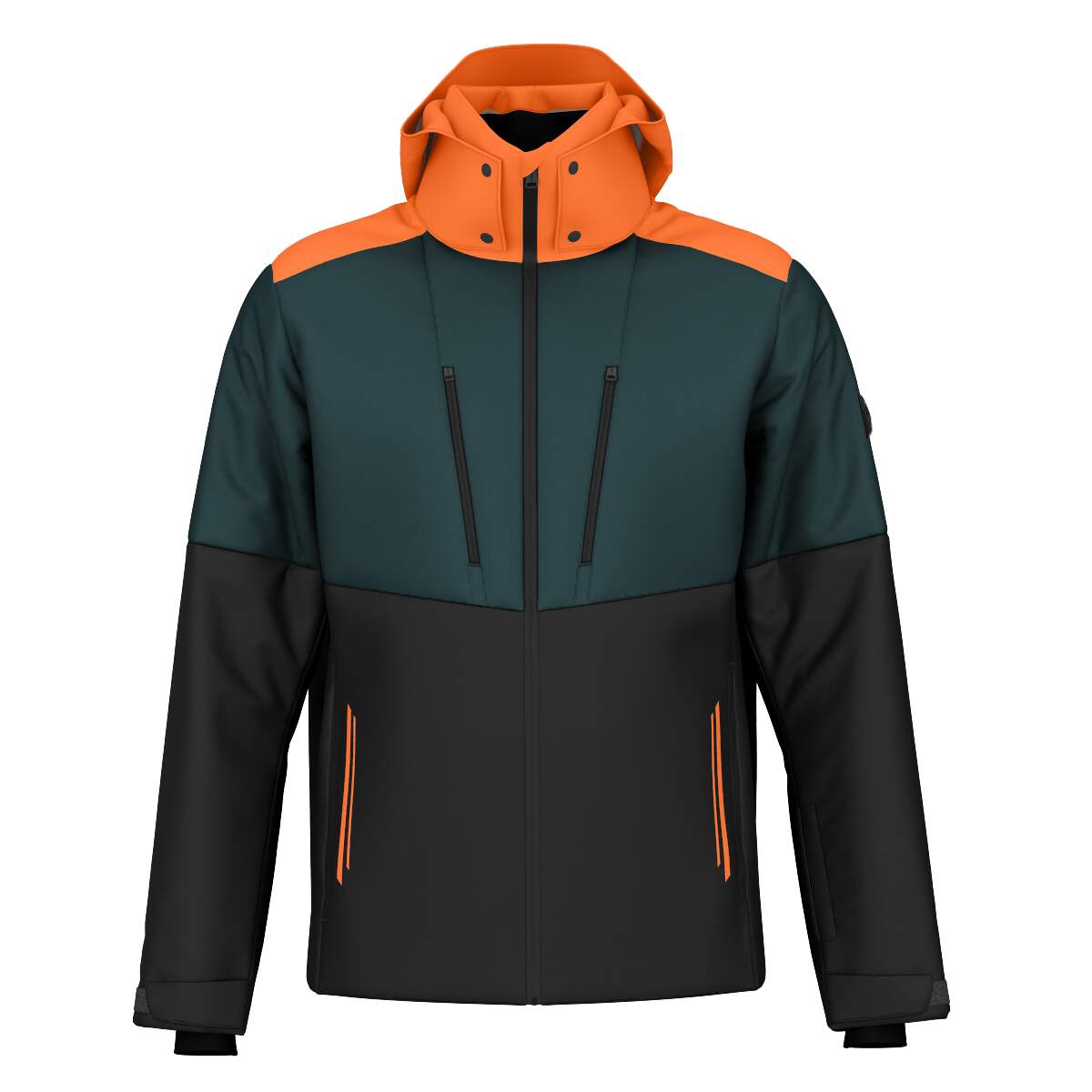 HEAD NEO Jacket Mens Ski Jacket, Dark Teal/Black in Dark Teal/Black - front view