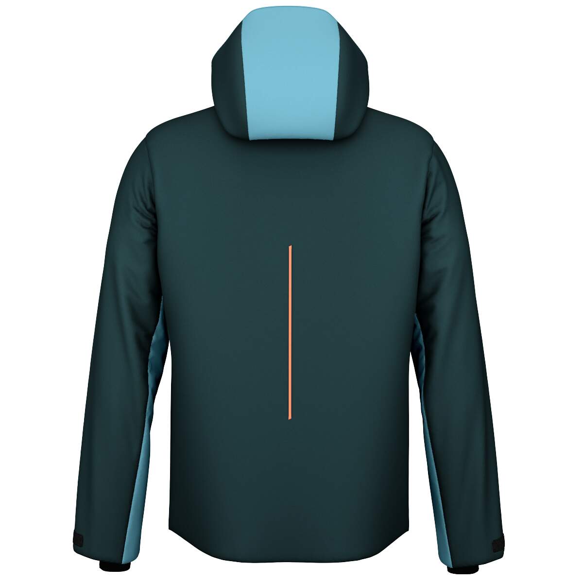 HEAD SUPERSHAPE Ski Jacket Mens in Dark Teal/Sky Blue - back view