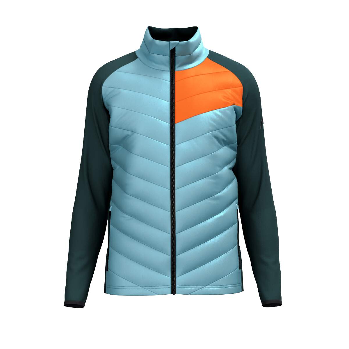 HEAD DOLOMITI FZ Midlayer Jacket Mens in Dark Teal/Sky Blue - front view