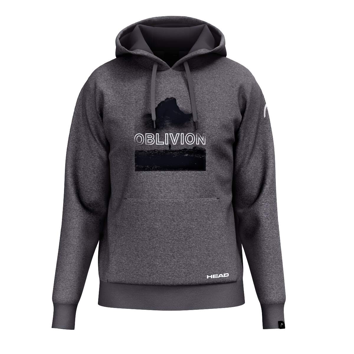 HEAD OBLIVION Hoodie Unisex, Dark Melange, XXL in Gray - front view