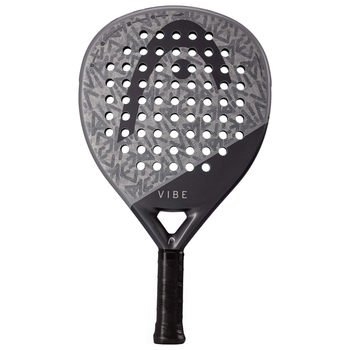 HEAD Vibe 2025 Padel Racquet, Gray/Black - angle view