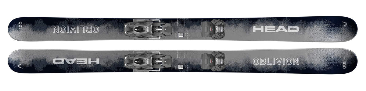 HEAD Oblivion Jr Pro Junior Twin Tip Skis, Black/Gray, 157 cm - top view