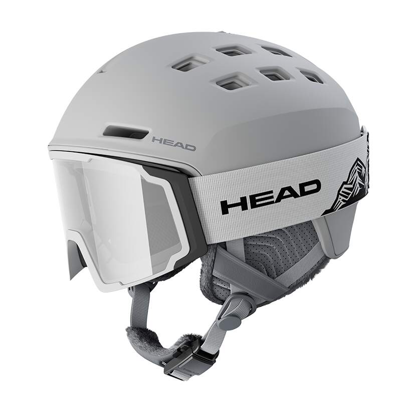 HEAD RITA Ski Helmet, Grey, M/L in Gray - shown with goggle