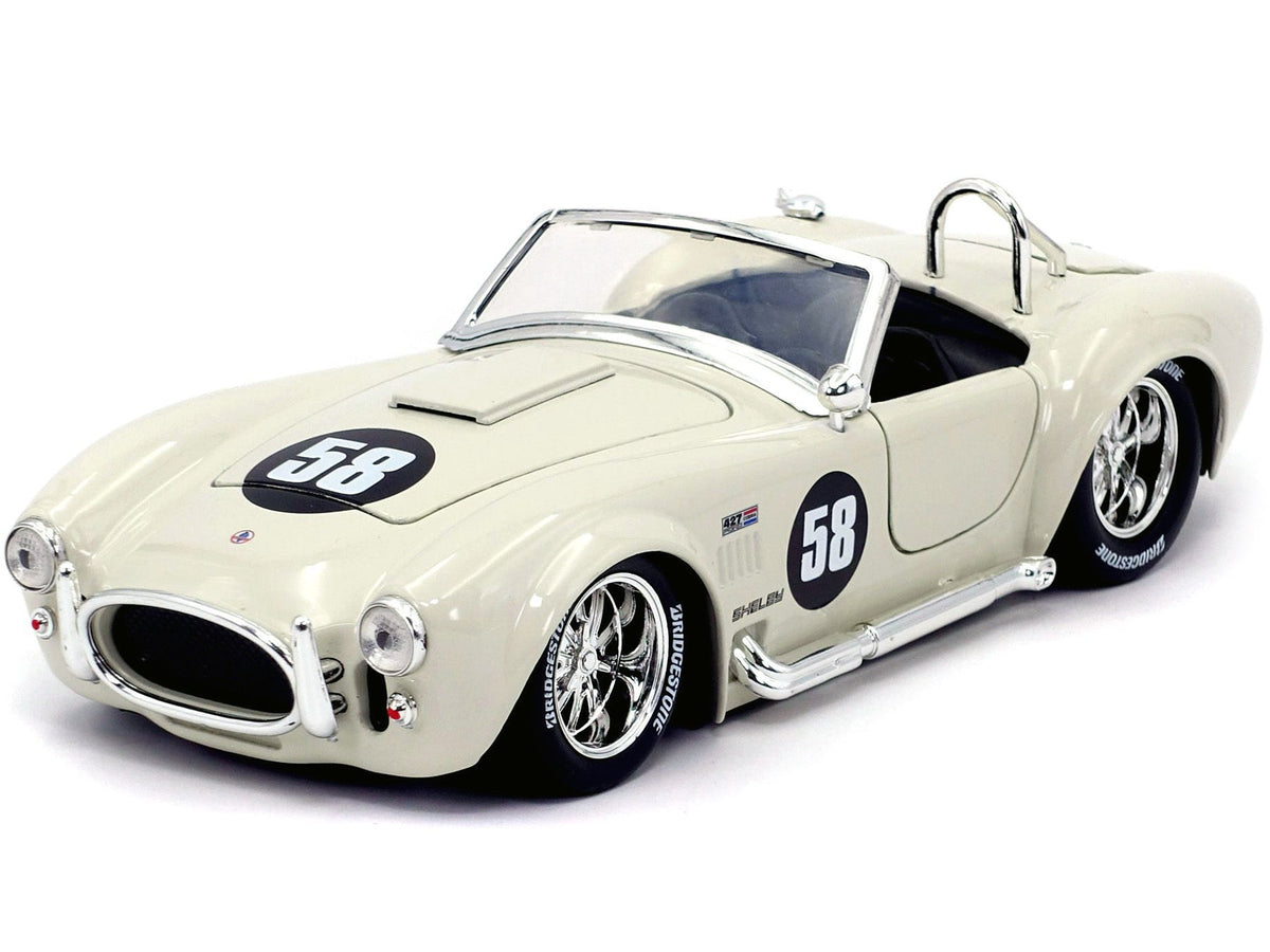 1965 Shelby Cobra 427 S/C #58 Cream "Bigtime Muscle" 1/24 Diecast Model Car by Jada - View 2