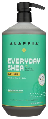 Alaffia EveryDay Shea Eucalyptus Mint Body Wash, 32 fl oz
