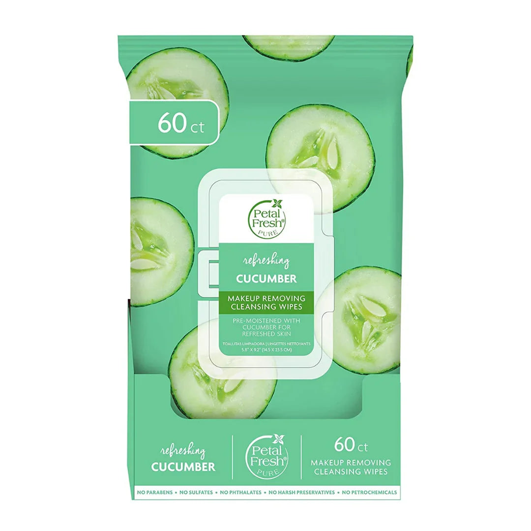 Petal Fresh Pure Cucumber Makeup Removing Wipes, 60 ct (Case of 12)