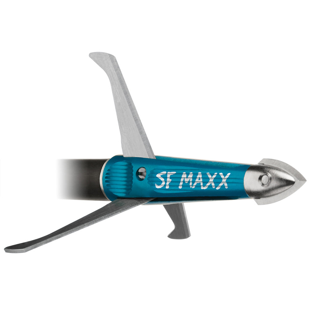 New Archery Products NAP Spitfire Maxx Broadheads in Black/Silver 100 gr. - Front View