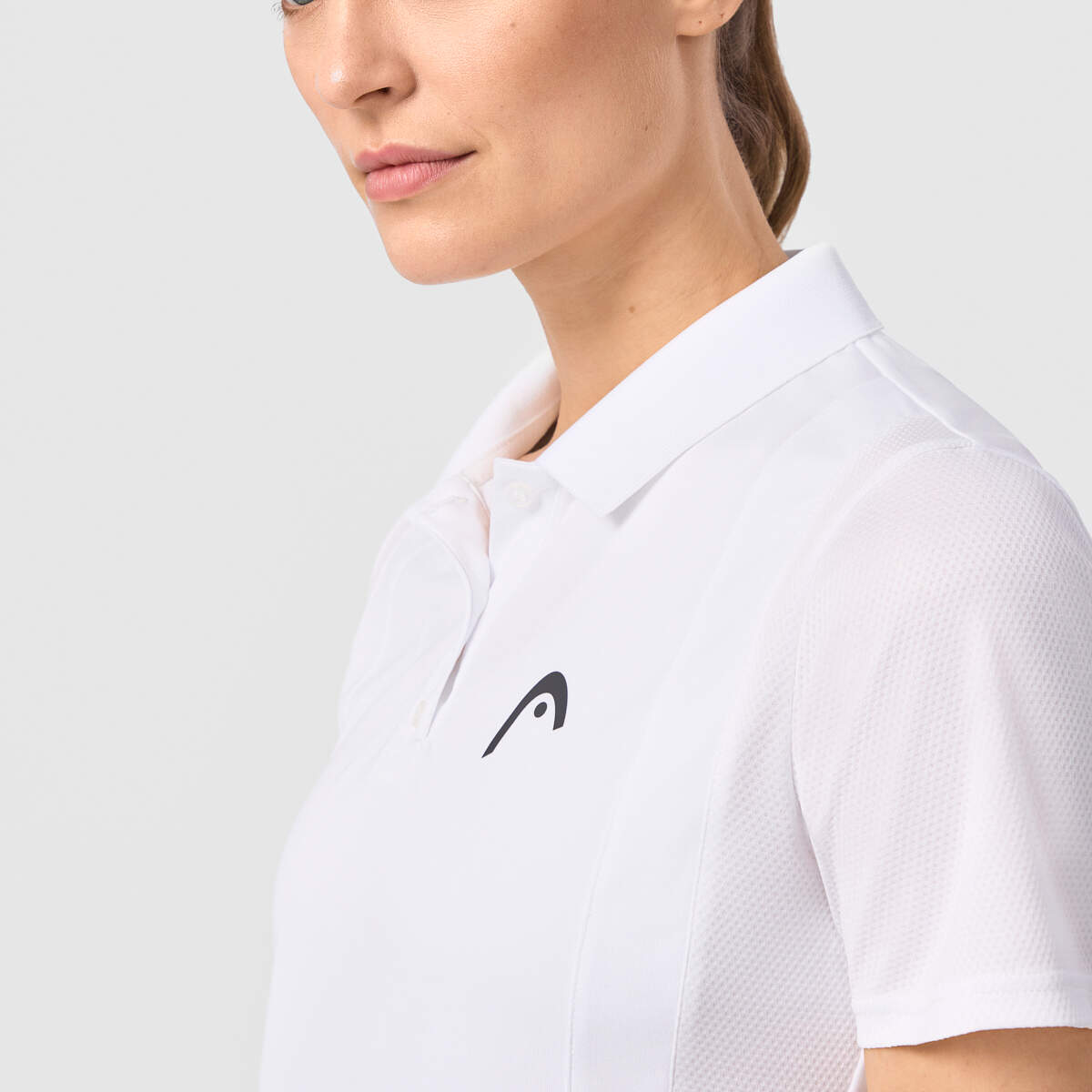 HEAD CLUB 25 TECH Womens Tennis Polo Shirt in White - lifestyle