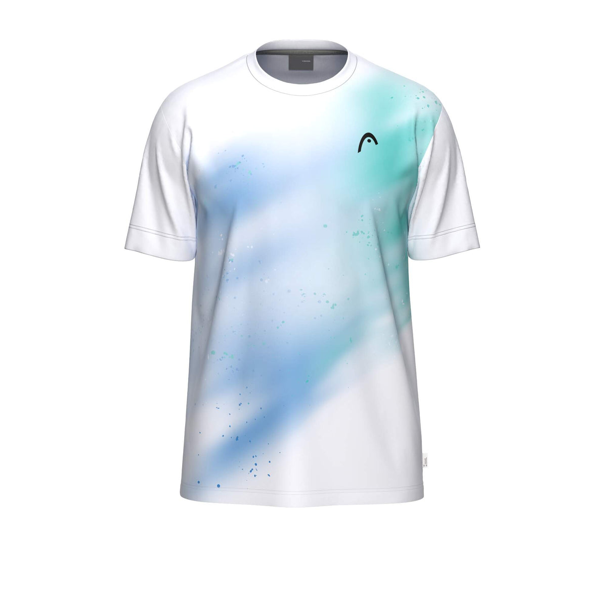 HEAD TOPSPIN Boys Tennis T-Shirt in Turquoise Print - front view