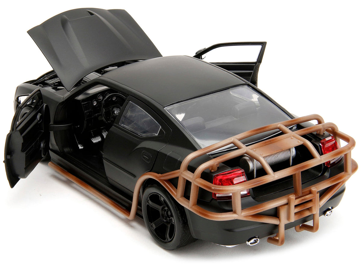 2006 Dodge Charger Matt Black with Outer Cage "Fast & Furious" Movie 1/24 Diecast Model Car by Jada - View 4