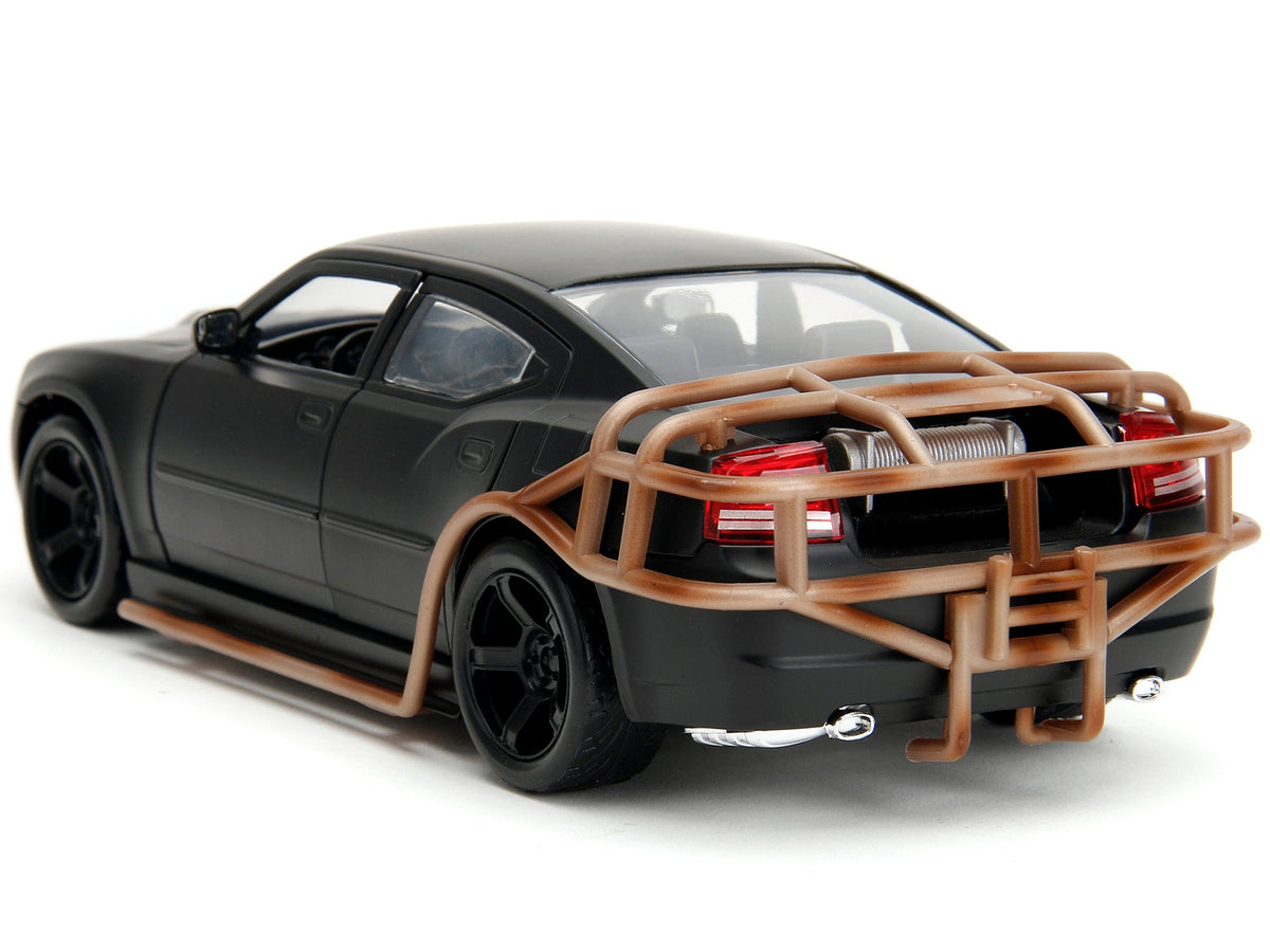 2006 Dodge Charger Matt Black with Outer Cage "Fast & Furious" Movie 1/24 Diecast Model Car by Jada - View 5