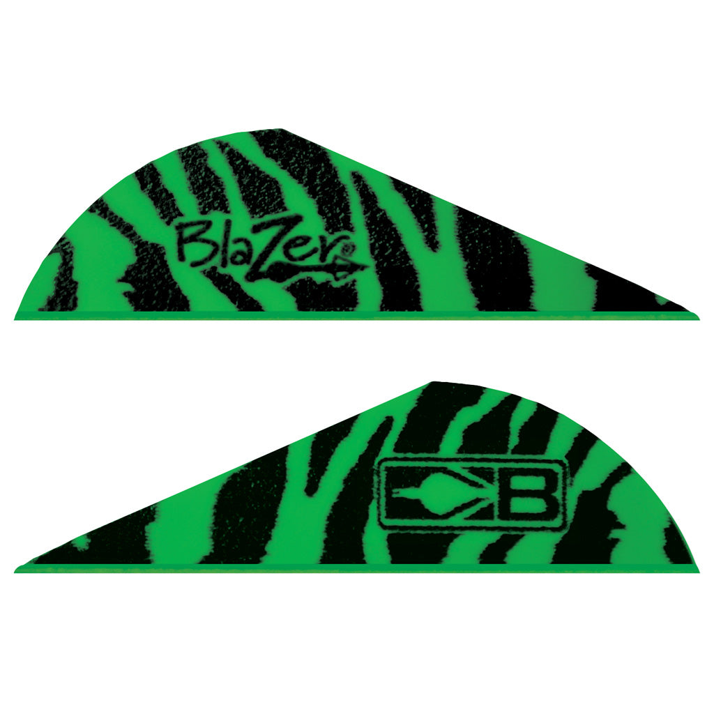 Bohning Blazer Vanes in Green Tiger 100 pk. - Front View