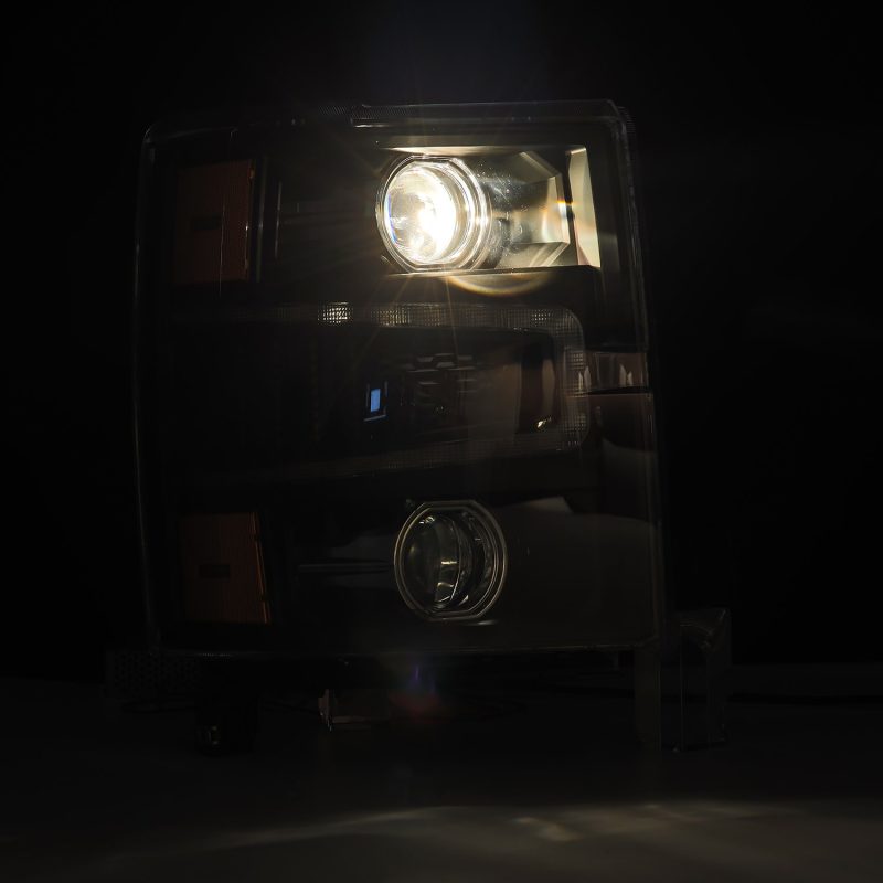 AlphaRex 14-15 Chevy 1500 PRO-Series Projector Headlights Black w/ Sequential Signal & DRL - View 3