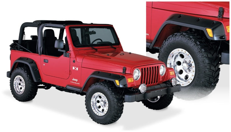 Bushwacker 97-06 Jeep TJ Pocket Style Flares 4pc - Black - View 2