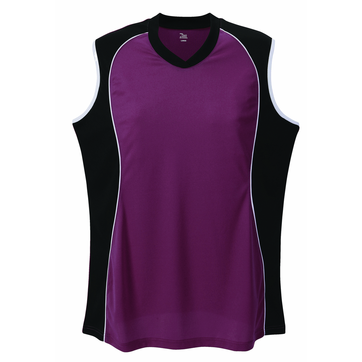 Martin Sports Women's Sleeveless V Neck Softball Jersey, Moisture Management in Maroon Youth L - Front View