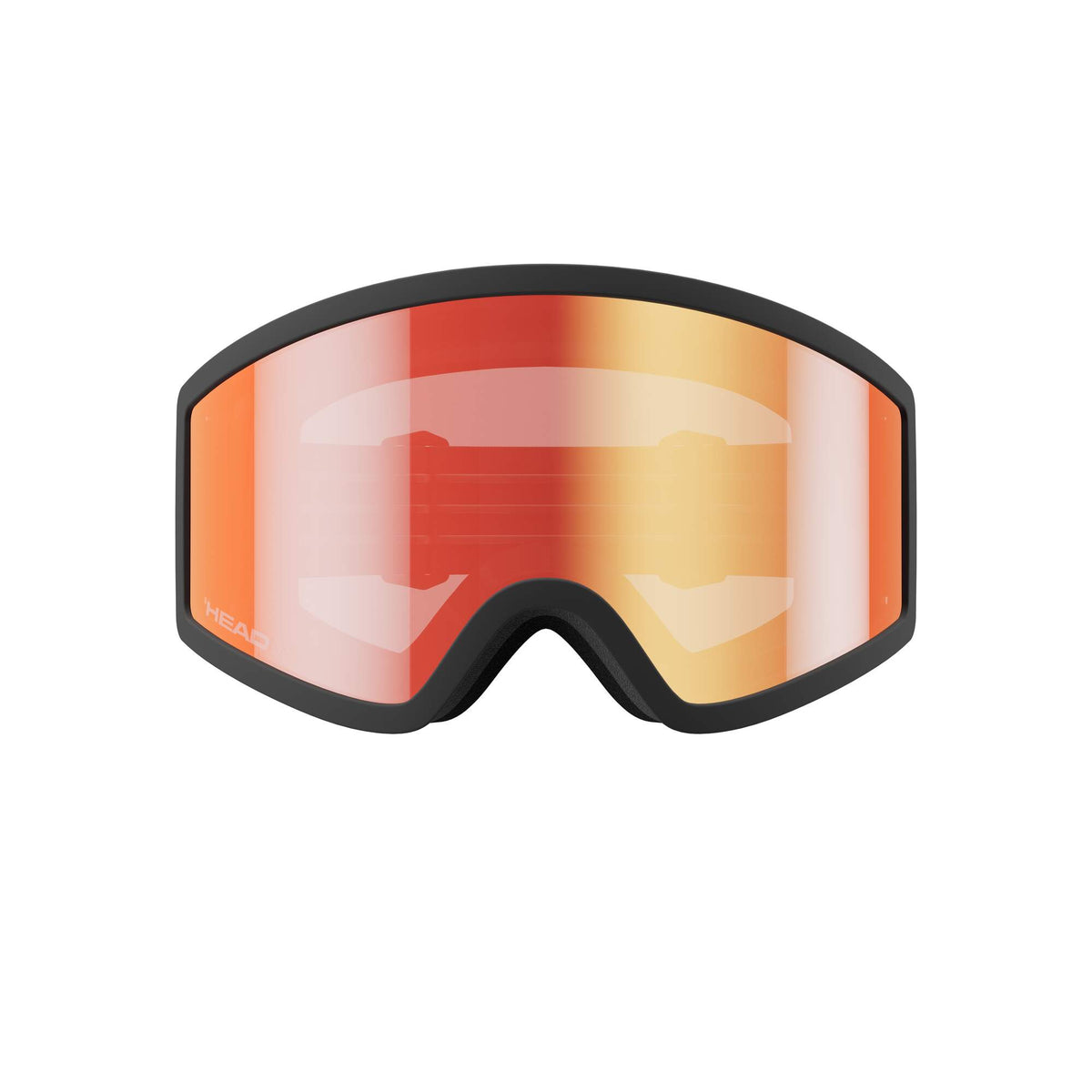 HEAD Komodo Ski Goggles, Red Mirror Lens, Black Frame - front view