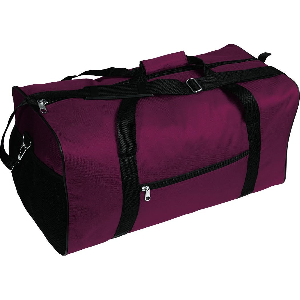 Martin Sports Player's Sport Bag, 24 x 12 x 12 in, Durable Nylon in Maroon - Front View