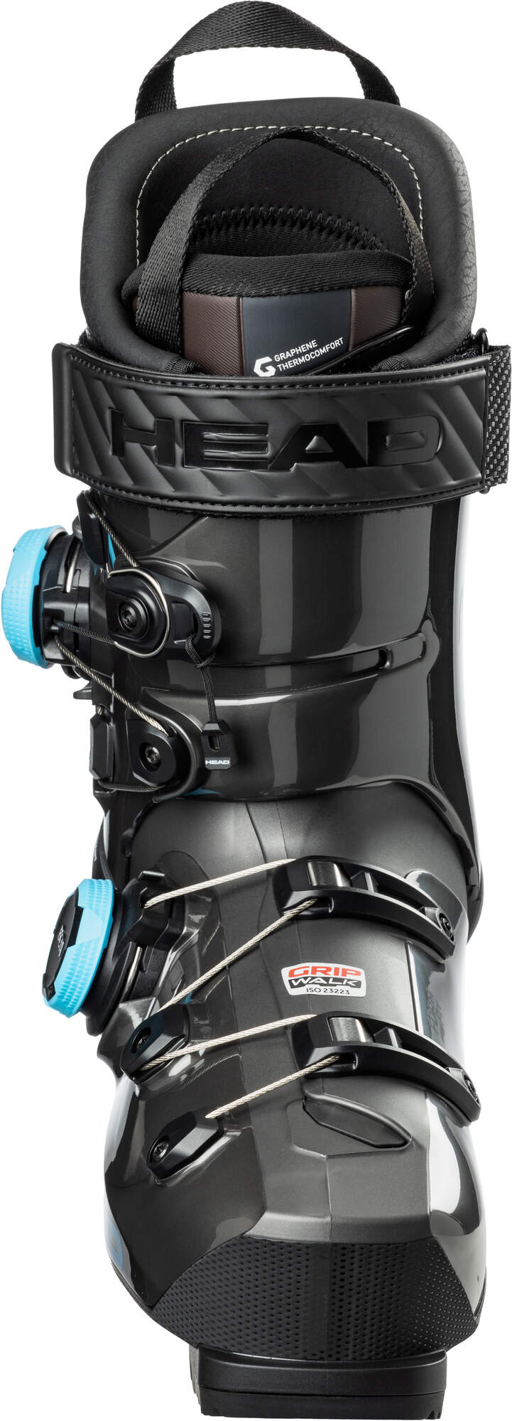 HEAD Kaliber 110 MV GW BOA Ski Boots, Anthracite/Speed Blue in Anthracite/Speed Blue - front view