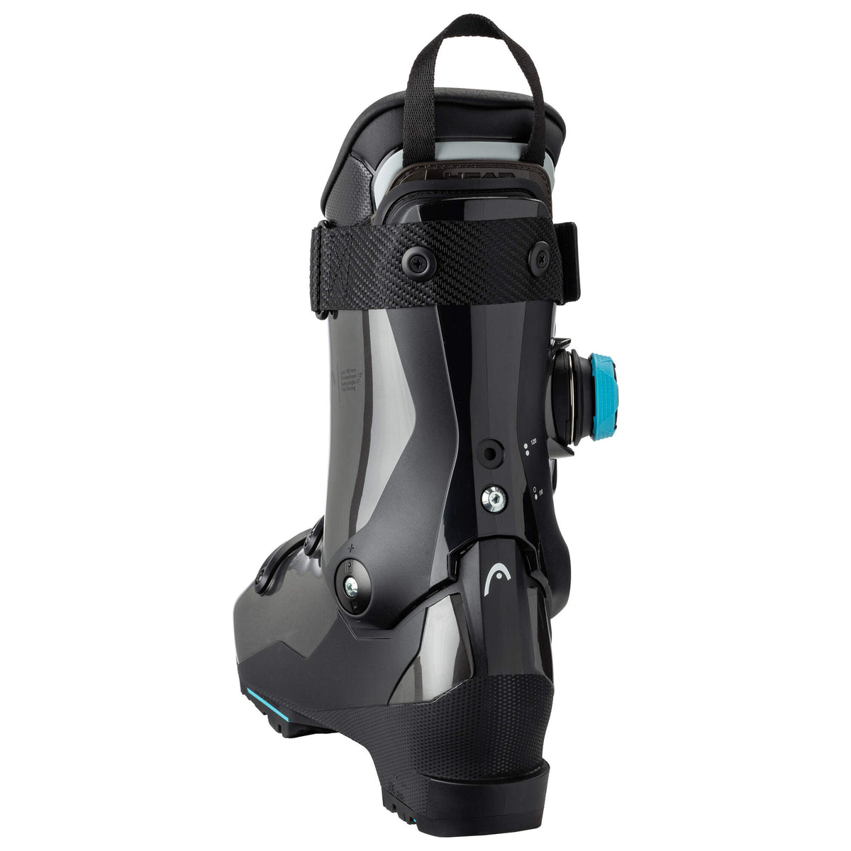 HEAD Kaliber 110 MV GW BOA Ski Boots, Anthracite/Speed Blue in Anthracite/Speed Blue - back view