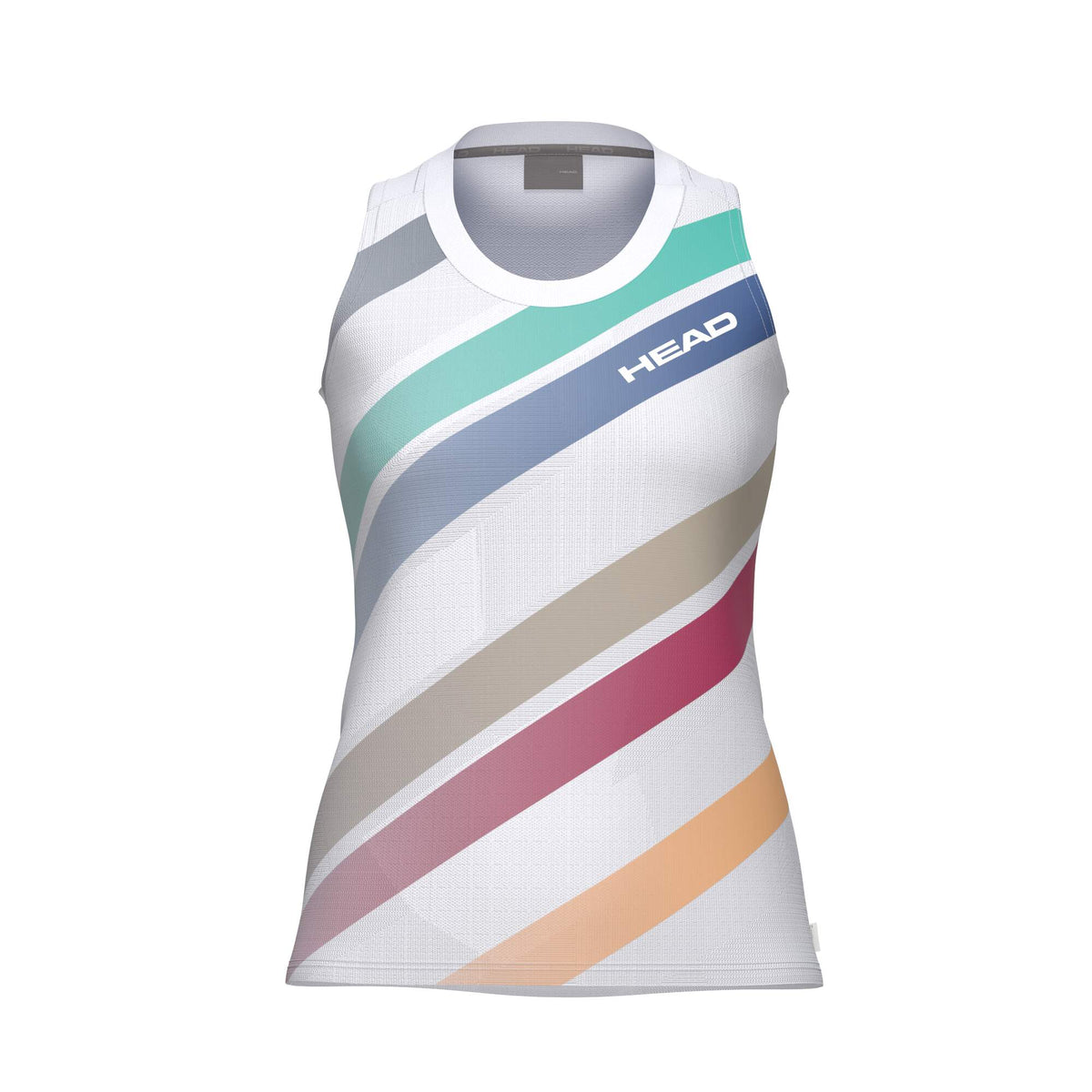 HEAD PRO Womens Tennis Tank Top in White Print - front view